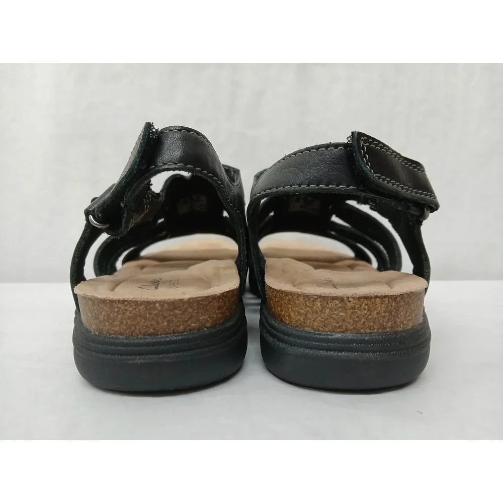 Clarks Women's April Belle Sandals Black‎ Leather 26177018 Women's Size 8M